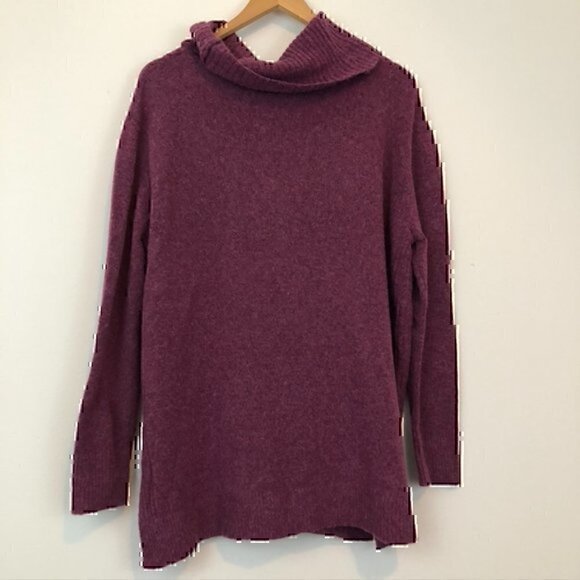 NEW NWT SO Mossy Cowl Neck Tunic Sweater Berry Pink Polyester Knit JUNIORS Large - Picture 7 of 9